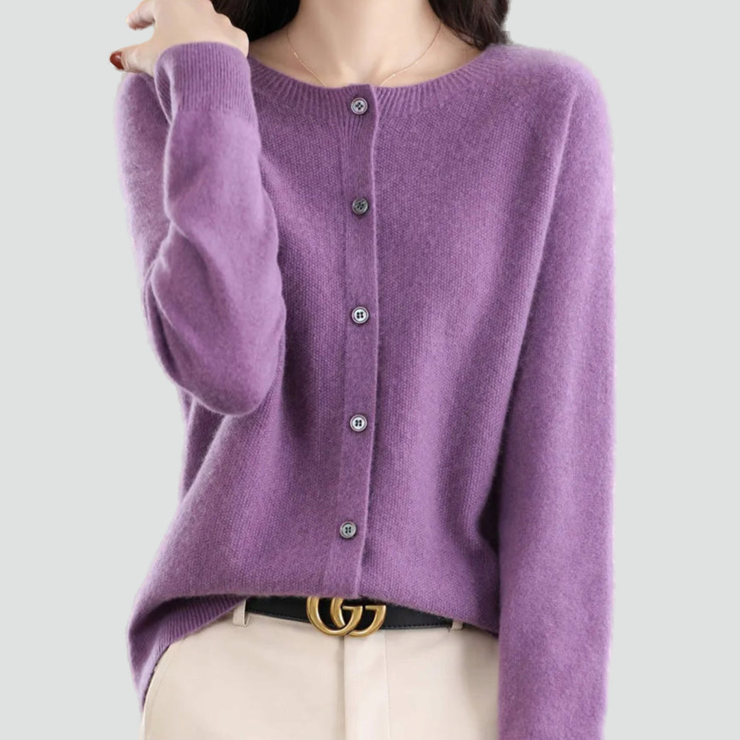 Cardigan pour femme en laine mérinos et cachemire