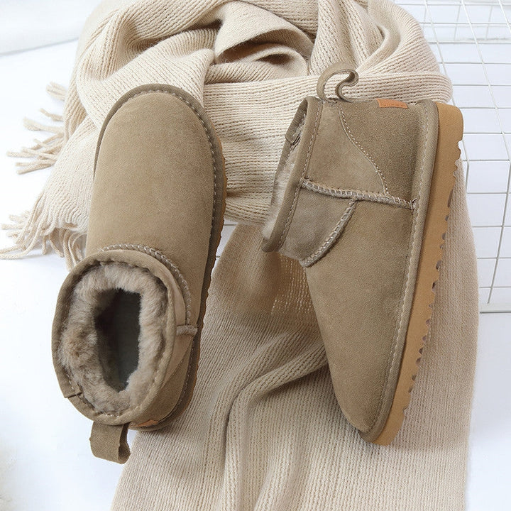 Warme winterse dames snowboots met wollen voering