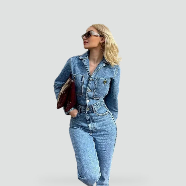 Damesjumpsuit van denim met een klassieke pasvorm, ideaal voor elke gelegenheid