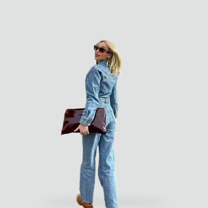 Damesjumpsuit van denim met een klassieke pasvorm, ideaal voor elke gelegenheid