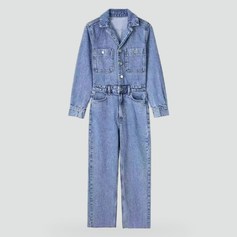 Damesjumpsuit van denim met een klassieke pasvorm, ideaal voor elke gelegenheid