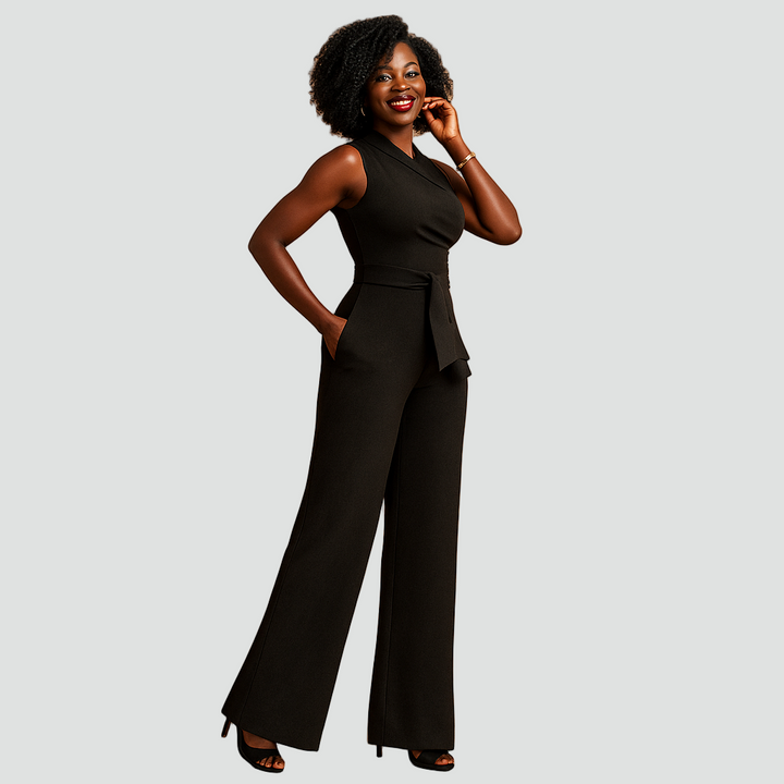 Jumpsuit met blote schouder en riem voor dames