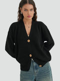 Cardigan classique pour femme avec boutons et larges poignets