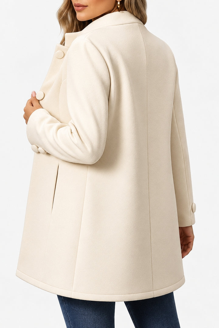 Élégant manteau pour femme à col montant boutonné, pour le bureau
