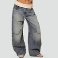 Pantalon baggy femme avec jambes larges et taille élastique