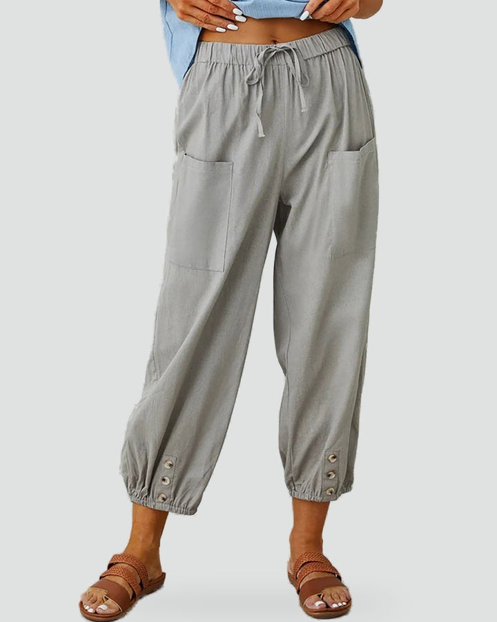 Damesbroek relaxed fit met hoge taille