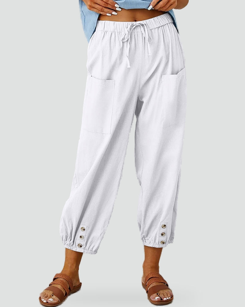 Damesbroek relaxed fit met hoge taille