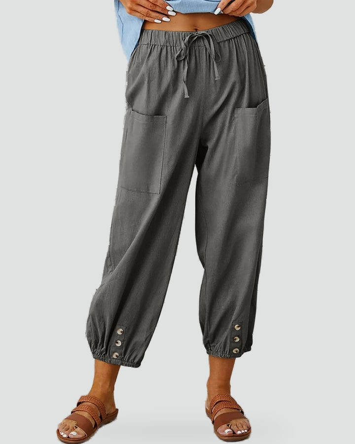 Damesbroek relaxed fit met hoge taille