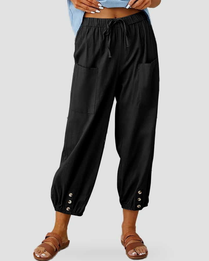 Damesbroek relaxed fit met hoge taille