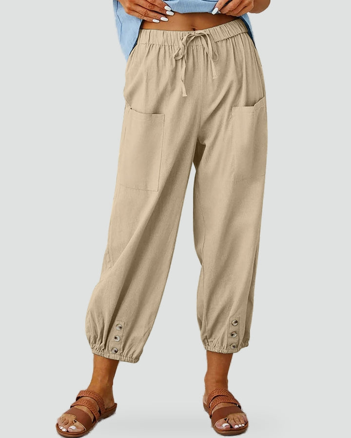 Damesbroek relaxed fit met hoge taille