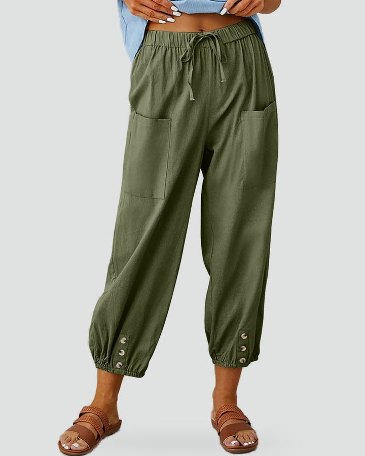 Damesbroek relaxed fit met hoge taille