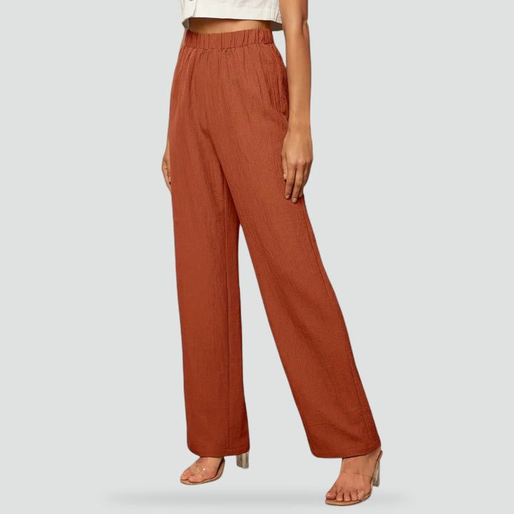 Rechte broek met hoge taille en rechte pijpen