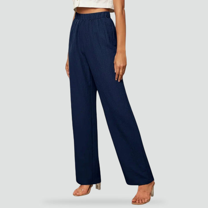 Rechte broek met hoge taille en rechte pijpen