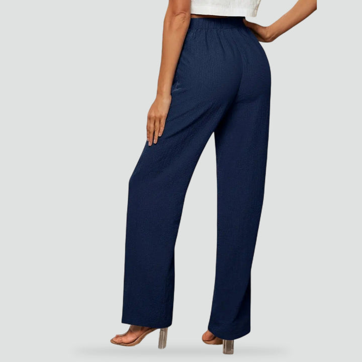 Rechte broek met hoge taille en rechte pijpen