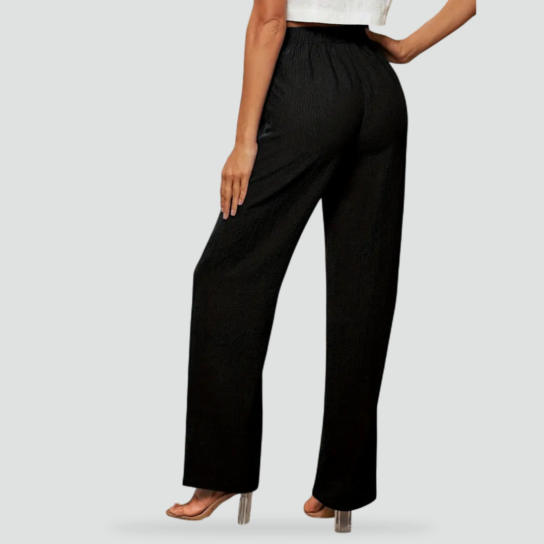 Rechte broek met hoge taille en rechte pijpen