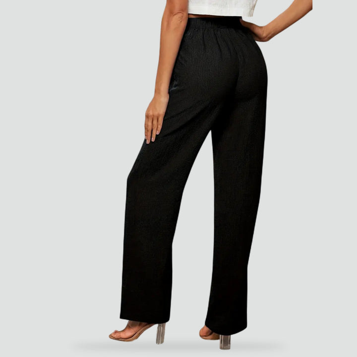 Rechte broek met hoge taille en rechte pijpen