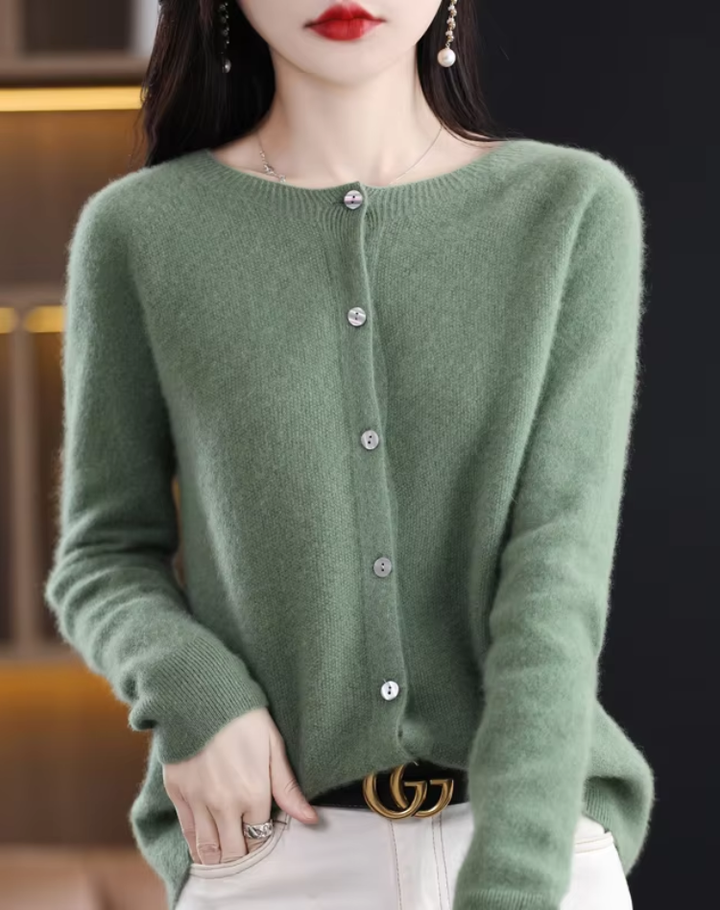 Cardigan pour femme en laine mérinos et cachemire
