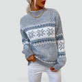 Pull chaud pour femme avec motif flocon de neige pour l’hiver