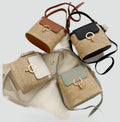 Crossbodytas met vlechtwerk en metalen gesp
