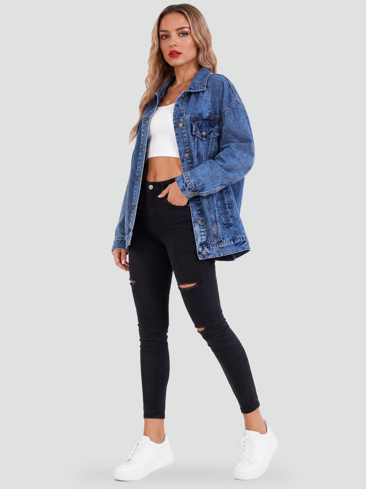 Veste vintage pour femme avec effets usés et motif rétro