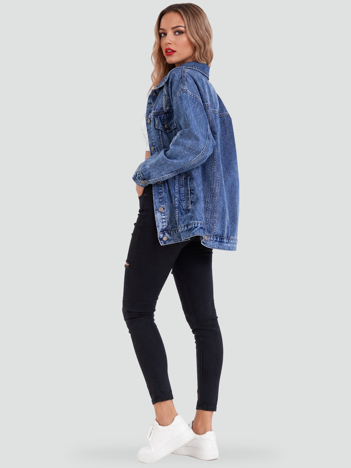 Veste vintage pour femme avec effets usés et motif rétro