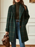 Manteau en laine tweed à carreaux pour femme, pour le bureau